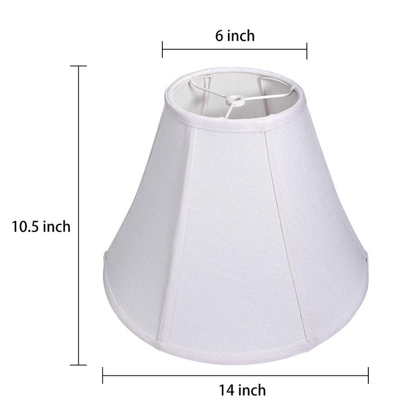 TOOTOO STAR Double White Lamp Shade Set of 2, Large Bell Lampshade for Floor Light and Table Lamp 6x14x10 inch, DIY Fabric Natural Linen Hand Crafted, Spider (White, 6x14x10 inch) - Image 2